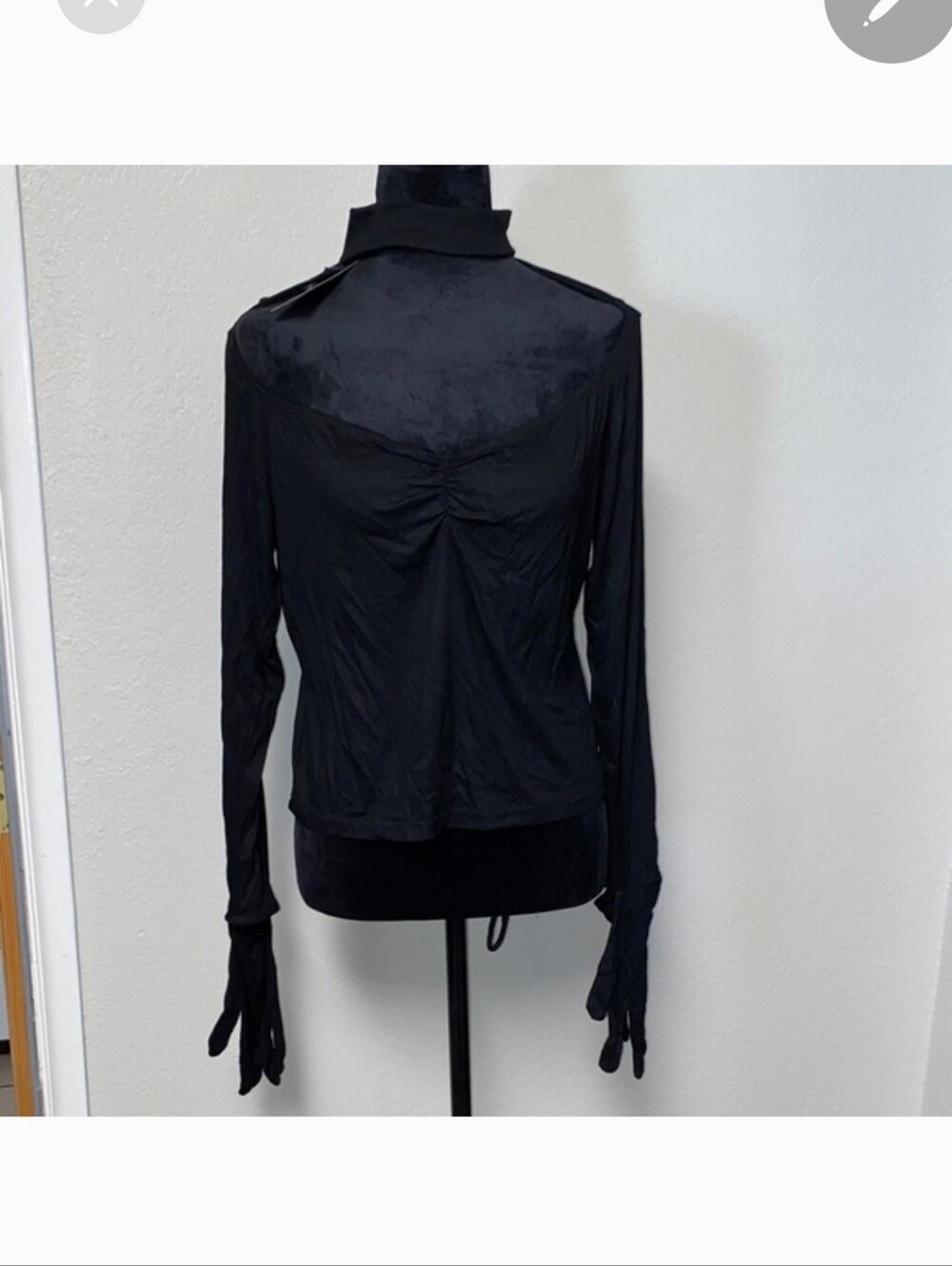 🖤 NWT Dolls Kill Black Gothic Fitted Attatched Collar with Gloves/ 1X 🖤